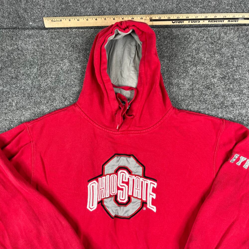 Stadium Athletics Hoodie Mens L Red Ohio State Buckeyes Logo Pullover